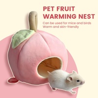 Hamac en peluche pour animaux de compagnie, maison suspendue en forme de fruit, lit chaud, accessoires pour hamster, cochon d'Inde et petits animaux (rose)