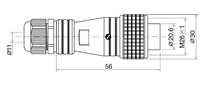 PC24-10A PC-Rohrkabel-Steckverbinder Wasserdichter Anschluss 6/10/12/19 Pin Runder Flansch-Kabelstecker für Luftfahrt