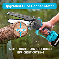 Scie à chaîne industrielle portative sans fil DTWA2-0047, moteur brushless 600W, guide-chaîne 6 pouces pour la coupe du bois et les travaux de jardinage, OEM
