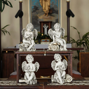 Statue d'ange chérubin en prière 3D à succès, figurine <span class=keywords><strong>de</strong></span> gardien agenouillée, ailes d'église, résine, <span class=keywords><strong>fibre</strong></span> <span class=keywords><strong>de</strong></span> <span class=keywords><strong>verre</strong></span>, décoration intérieure, commerce - Product Image 3