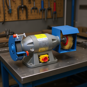 Amoladora combinada profesional Fervi de 200 mm con doble rueda para pulir y afilar metales - Product Image 3