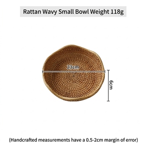 Großhandel Faltbarer Luxuriöser Vintage-Rattan-Obstkorb Weißes Geflochtenes Tablett für Couchtisch Esszimmer Aufbewahrung Obst - Product Image 6