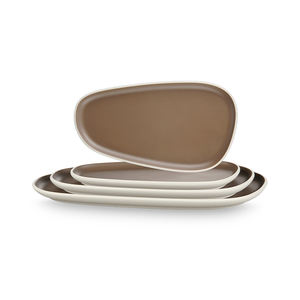 茶色のココナッツ斑点のあるメラミン食器 & プレート耐久性、簡単にきれい - Product Image 3