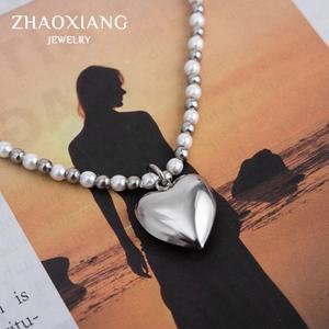 Collar de Cadena de Acero Inoxidable para Mujer, Chapado en Titanio, con Corazón, Bonito y Moderno, Regalos, Joyería Personalizada - Product Image 5