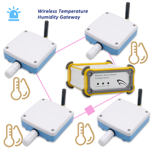 Nhiệt độ không dây và độ ẩm màn hình từ xa màn hình 4 bộ không dây nhiệt độ độ ẩm Gateway - Product Image 1
