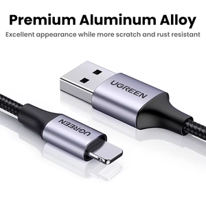 Cable Ugreen MFi <span class=keywords><strong>USB</strong></span> A a iOS 2.4A de carga rápida, cable de datos <span class=keywords><strong>USB</strong></span> con trenzado de nailon para <span class=keywords><strong>iPhone</strong></span> 14 <span class=keywords><strong>13</strong></span> Pro Max - Product Image 6