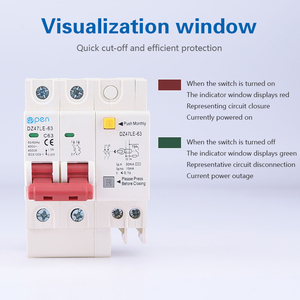 Mở điện DZ47LE-63 400V 2P + N 40A 30mA RCBO thu nhỏ Trái Đất rò rỉ MCB ngắt mạch - Product Image 4