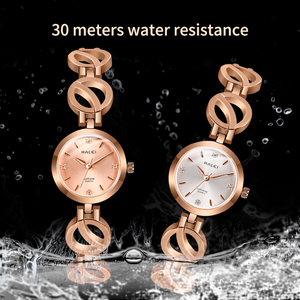 Envío Directo, Reloj de Cuarzo Original Nuevo para Mujer HALEI, Resistente al Agua 3BAR, Marcadores de Hora con Diamantes, Movimiento Japonés - Product Image 5