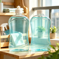 Bouteille d'emballage en plastique transparent PET OEM, bouteille de détergent à lessive, bouteilles de liquide vaisselle vides