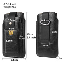 Étui en cuir PU 3D pour double téléphone portable avec fente pour cartes de crédit et crochet, anti-rayures et antichoc pour iPhone 17/16/15/14/13 Pro