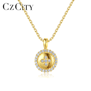 CZCITY <span class=keywords><strong>Best</strong></span> <span class=keywords><strong>Friend</strong></span>-Colgante de plata 925 con flor de nacimiento, joyería de plata chapada en oro para mujer - Product Image 1