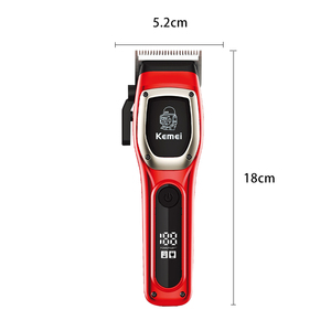 Kemei Km-1709 Pura Roja <span class=keywords><strong>Barber</strong></span>ía Hombres Cortapelos Profesionales Cuchilla de Acero Inoxidable Ajustable Cortadora de Pelo de Alta Velocidad 6600RPM CE - Product Image 2