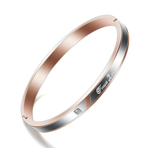 Pulsera de Pareja Abrible de Acero Inoxidable de Dos Tonos, 8MM, Diseño Geométrico con Pedrería, Regalo para Él y Ella, Joyería Unisex - Product Image 3