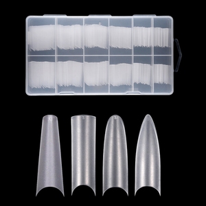 MyBeautyNails Private Label Nail Tips XXL American Nail <span class=keywords><strong>Capsule</strong></span> Half Cover French Soft Gel X Tips Natural Faux Matte Nails - Product Image 1