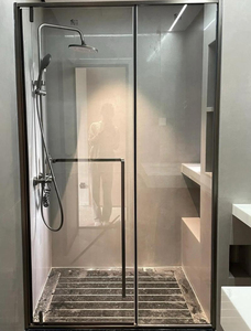 Tùy Chỉnh Xách Tay Vuông Kính Cường <span class=keywords><strong>L</strong></span>ực Hơi Nước Phòng Tắm Trượt Phong Cách Mở Khung Nhôm Cho Nhà Trường Phòng Tập Thể Dục Căn Hộ - Product Image 3