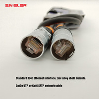 Kit de Conector Ethernet RJ45 Macho/Hembra con Carcasa Metálica, Compatible con Cable de Red Cat5 y Cat6, 250V 10A