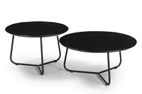 Ensemble de tables basses modernes en fer/bois rondes, lot de 2, meubles de salon, collection prix de gros