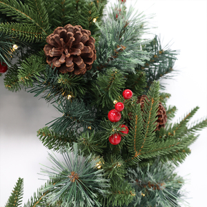 Guirlandes artificielles de Noël personnalisables à suspendre, mini ornement pas cher, taille ajustable, avec baies et pommes de pin - Product Image 3