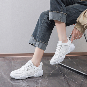 Moda damas calzado de cuero blanco <span class=keywords><strong>mujer</strong></span> casual correr caminar Zapatos Zapatillas de deporte de las mujeres <span class=keywords><strong>Tenis</strong></span> - Product Image 6