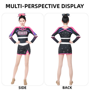 Wholesale Toddler Varsity <strong>Cheerleading</strong> Uniforms Pink Black Purple With Garment Bags School Cheer Uniforms Team <strong>Packages</strong> - Product Image 5