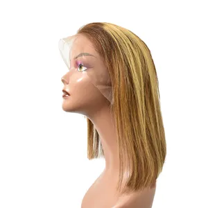 Parrucca capelli crudi Bob parrucche per Extension addensante non lavorate con pizzo frontale facile da installare e rimuovere i capelli umani