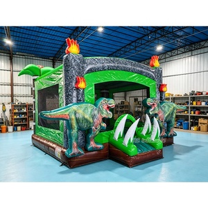 Château gonflable dinosaure avec toboggan pour enfants, location commerciale pour fêtes - Product Image 2