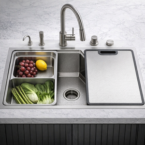 Fregadero hecho a mano con diseño de volcán de gama alta personalizado de fábrica, fregadero de cocina de acero inoxidable SUS304 - Product Image 1