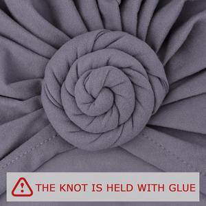 صادرات أنيقة أغطية الرأس معقود الموضة العصرية الجمال بلون واحد الحلزون النساء التفاف الرأس عقدة قبعة عمامة - Product Image 2