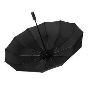 Parapluie automatique pliable QX 3 personnalisable avec protection UV, 12 baleines, armature en acier, poignée en plastique - Cadeaux d'affaires en gros - Product Image 2