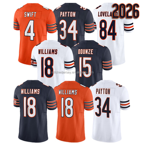 Jersey Sepak Bola Jahitan Pria 2026 S-3XL Caleb Williams Rome Odunze Colston Loveland 10 Burden III 34 Payton 25 Monangai 4 Swift - Product Image 1