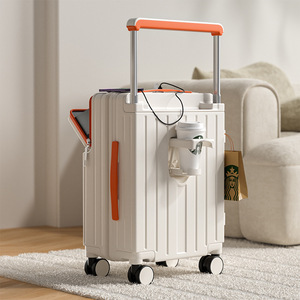 <span class=keywords><strong>Valise</strong></span> de voyage à ouverture frontale avec port de charge USB, porte-gobelet, serrure TSA, ABS+PC, roulettes pivotantes, chargement frontal - Product Image 6