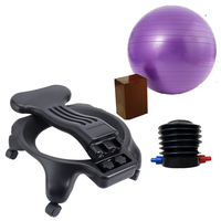Chaise de yoga ergonomique moderne pliable de qualité supérieure avec ballon de yoga, imperméable et écologique, pour la maison, le bureau ou la salle à manger, pompe à air incluse