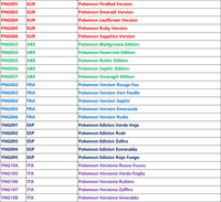 Cartouches de jeu Pokémon Sapphire Ruby LeafGreen Emerald FireRed pour Game Boy Advance (GBA) - Plusieurs versions