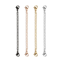 Chaîne d'extension en acier inoxydable 3/5/7,5/10 cm pour collier et bracelet, accessoires de bijoux, fermoirs mousquetons