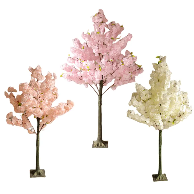 Lorenda PYH01 da 3,94 piedi a 5,9 piedi albero finto plastica finto fiore di ciliegio pianta decorazione di cerimonia nuziale albero di ciliegio artificiale
