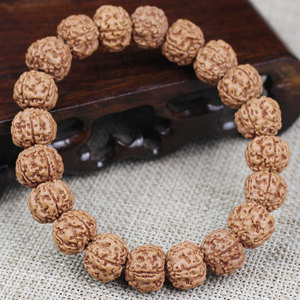 Bracelet en graines de Bodhi Vajra indonésien, 24 perles, motif floral, simple brin, unisexe, bijoux religieux, bracelet de collection - Product Image 3
