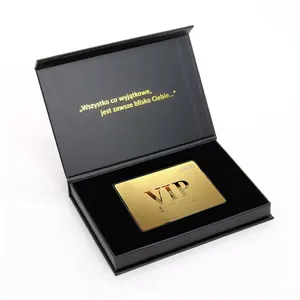 Custom Logo Black Magnetic ID Rfid NFC Bank Debit Membership Vip Credit Card Gift Box Packaging