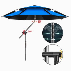 Parasol de pêche double couche 2,0-2,6 m en tissu Oxford imperméable, protection solaire de plage, avec impression de logo personnalisé, vente en gros - Product Image 2