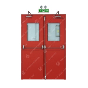 Khung Màu Đỏ <span class=keywords><strong>Tempered</strong></span> <span class=keywords><strong>Glass</strong></span> <span class=keywords><strong>Fire</strong></span> Rated <span class=keywords><strong>Door</strong></span> Với <span class=keywords><strong>Exit</strong></span> Push Bar - Product Image 2