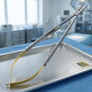 Porte-aiguille Castroviejo à pointe droite, micro-chirurgical, en acier inoxydable, instrument manuel certifié CE, pour chirurgie générale - Product Image 2