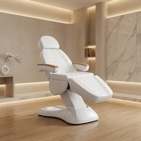 Table de massage électrique professionnelle de luxe pour salon de beauté, réglable en hauteur, avec plateau incurvé, blanche