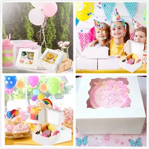 4/5/10/12 ''venta al por mayor caja de pastel de diseño personalizado para repostería galleta boda vacaciones pastel de cumpleaños