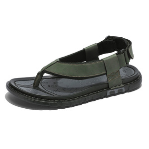 Nouvelles sandales décontractées pour hommes 2026 en similicuir mat avec fermeture auto-agrippante, chaussures à enfiler à semelle robuste pour usage quotidien - Product Image 6