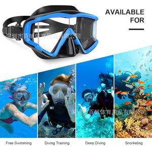 Masque de plongée à trois fenêtres en silicone liquide et verre trempé pour adultes, sports nautiques - Product Image 5