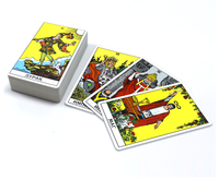 Cartes de Tarot Russe Estampillées Or avec Manuel d'Explication Chinois, Jeu de Société Interactif, Emballage Boîte Couleur Personnalisée