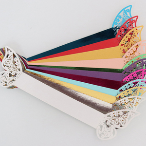 Anneaux <span class=keywords><strong>de</strong></span> serviette 3D Papillon Creux, Boucles <span class=keywords><strong>de</strong></span> serviette en <span class=keywords><strong>papier</strong></span>, Supports d'anneaux <span class=keywords><strong>de</strong></span> serviette pour Décoration <span class=keywords><strong>de</strong></span> Mariage, Saint-Valentin et Fêtes - Product Image 2