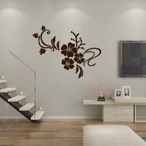 Autocollant mural miroir en acrylique motif floral pour la maison, décoration de fond pour salon et chambre, peinture autocollante effet miroir - Product Image 2