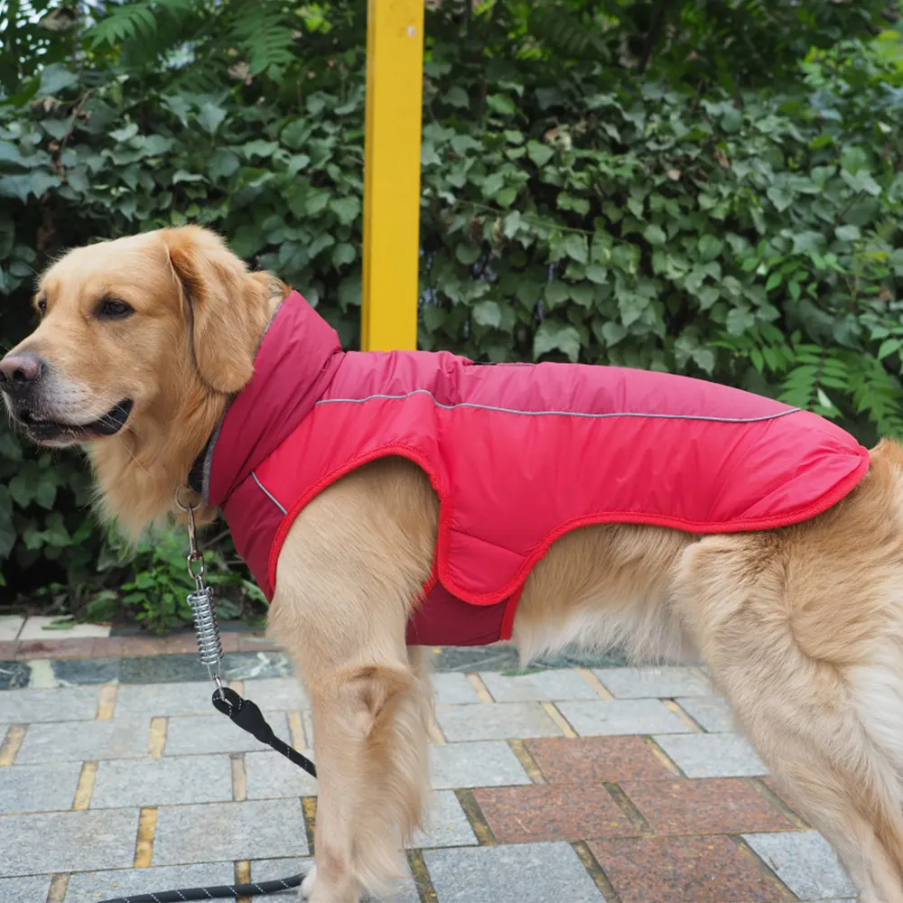 Abbigliamento per cani con scollo in pile Plus antivento idrorepellente accogliente cappotto per cani freddo fodera gilet invernale per cani