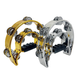 <span class=keywords><strong>Tambourin</strong></span> en plastique double couche <span class=keywords><strong>demi</strong></span>-<span class=keywords><strong>lune</strong></span> galvanoplastie personnalisé en gros pour le divertissement de mariage - Product Image 1