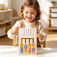 Jeu éducatif Montessori en bois pour enfants : labyrinthe mobile double face à quatre couleurs pour l'apprentissage des formes et des couleurs des animaux